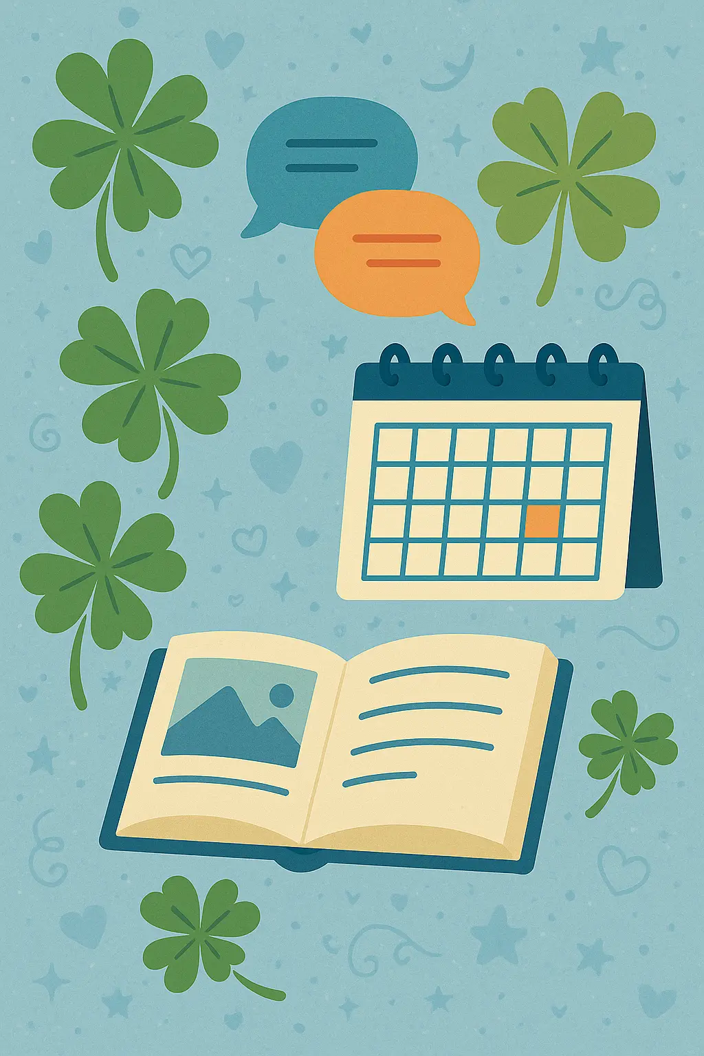 Calendar, clovers & chat